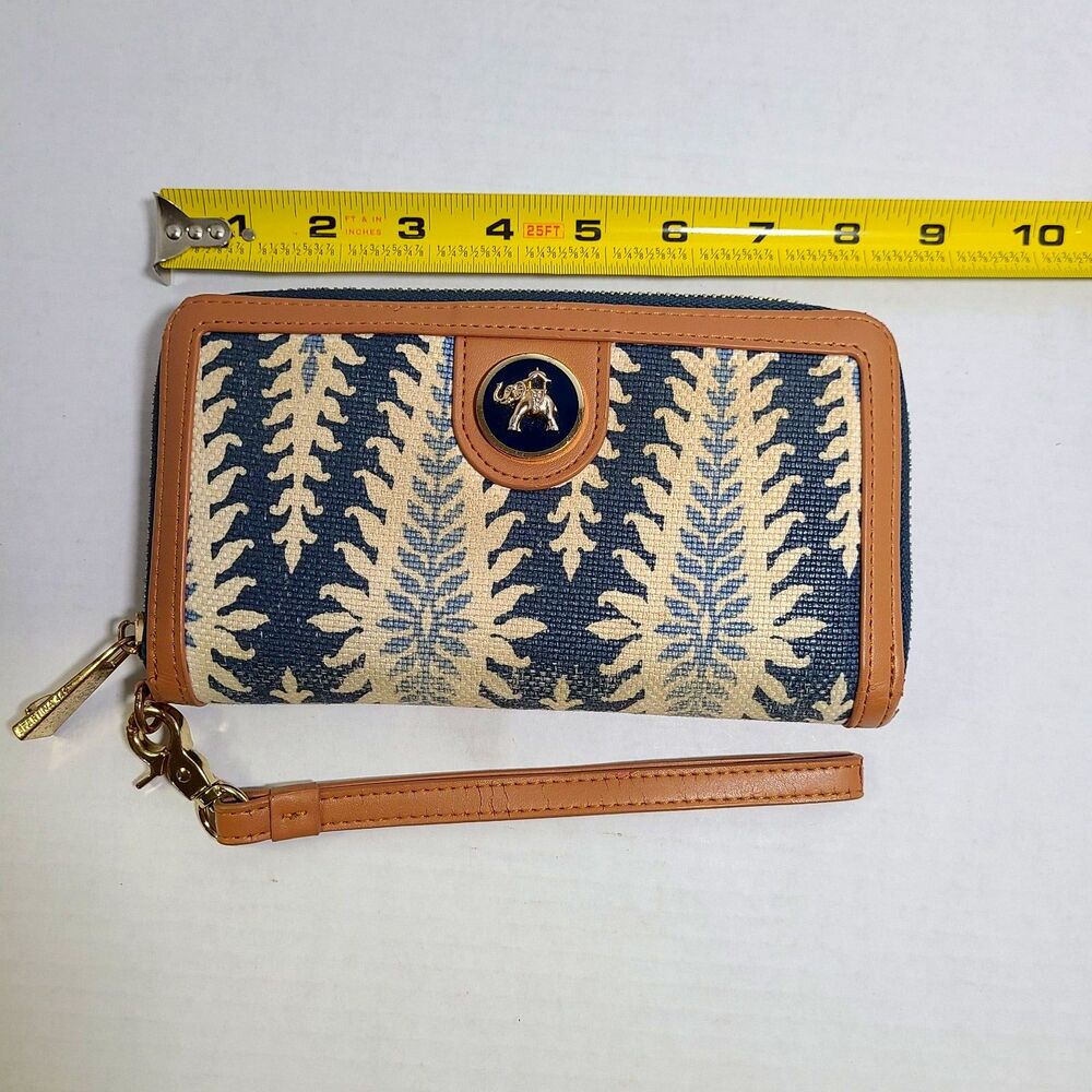 Spartina 449 "Lighthouse" Wallet Wristlet Linen & Leather-Retired Elephant Medal